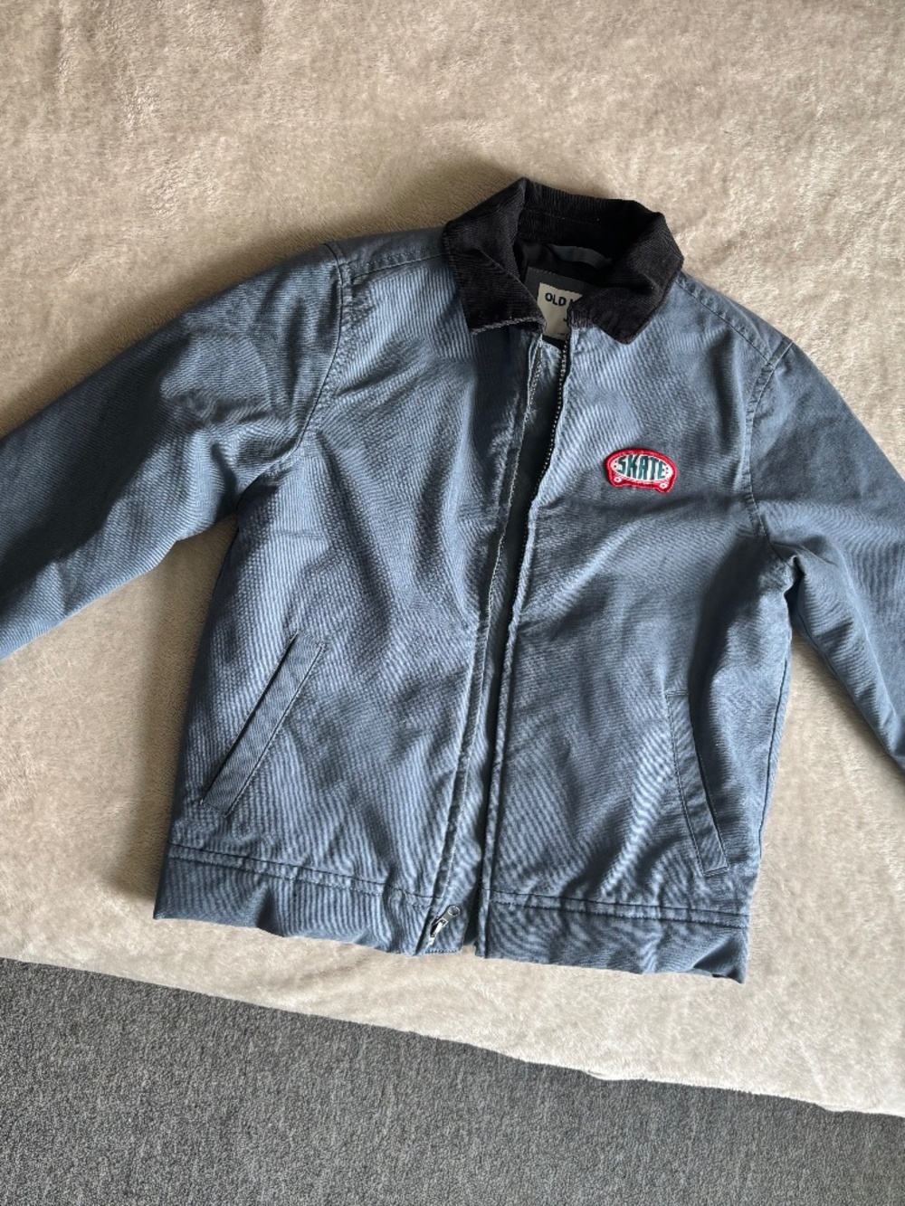 Old Navy Canvas Corduroy-Collar Full-Zip Jacket for Boys.